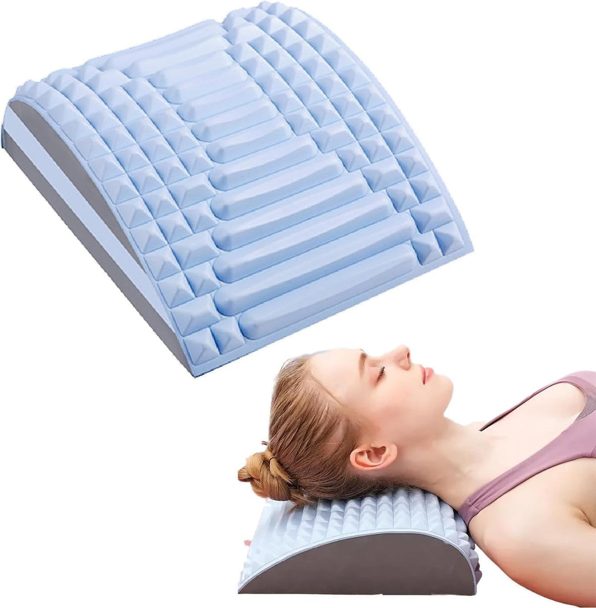 Yanhao 2Pcs Refresh - Neck Pillow& Back Stretcher, Cracker For Lower Pain Relief, And Stretcher,Adjustable High Stretcher,Back Stretcher Posture Corrector
